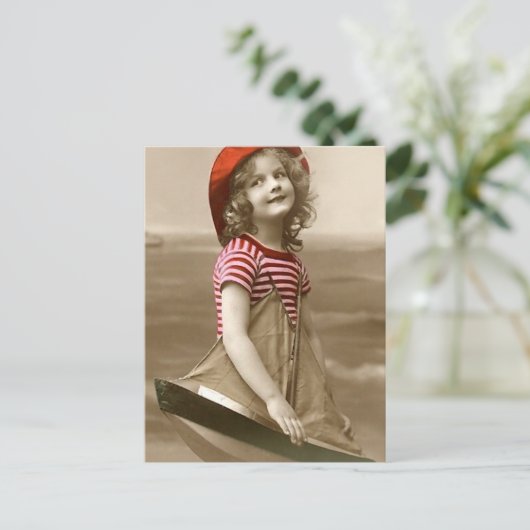Red Hat und Sailboat Postkarte (Stehend Vorderseite)