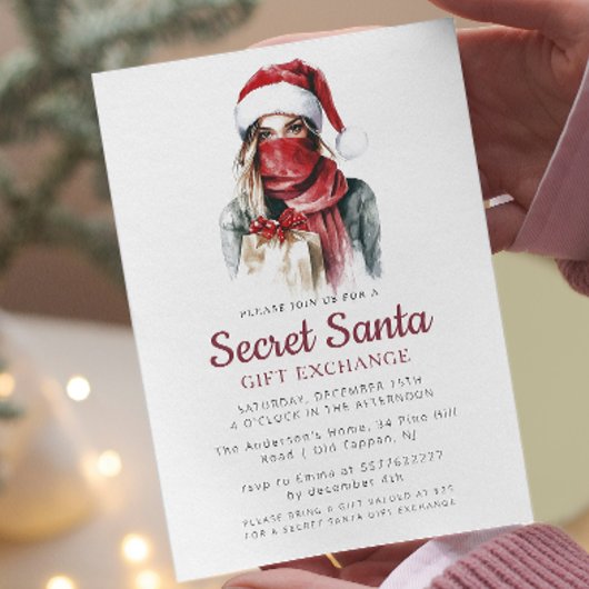 Red Hat und Scarf Secret Weihnachts-Party Einladung