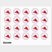 Red Hats Galore Round Stickers (Blatt)
