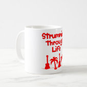 Red Hawaain Ukulele Uke Tropical Surf Design Kaffeetasse (Vorderseite Links)