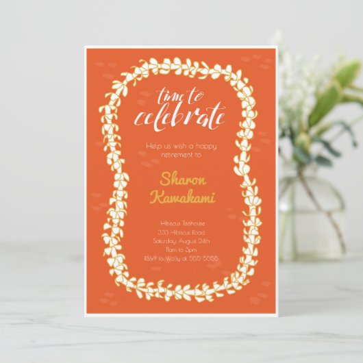 Red Hawaii Party Einladung (Stehend Vorderseite)