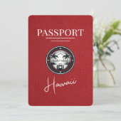 Red Hawaii Passport Save the Date (Stehend Vorderseite)