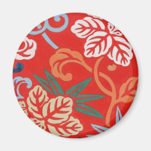 Red Hawaiian Japanisch Kimono Design Floral Magnet