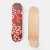 Red Hawaiian Japanisch Kimono Design Floral Skateboard (Vorderseite)