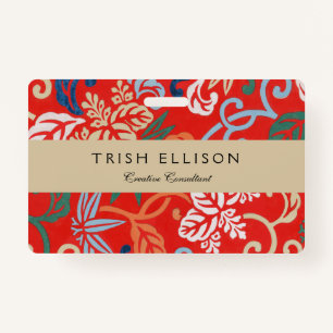 Red Hawaiian Japanischer Kimono Ausweis