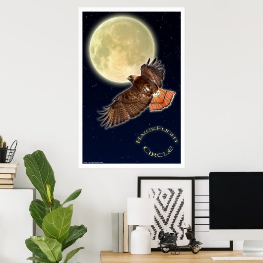 RED HAWK MOON II Art Poster (Heimbüro)
