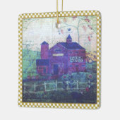 Red Hay Barn Ephemera Keramikornament (Links)