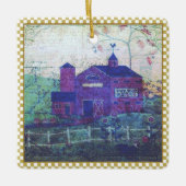 Red Hay Barn Ephemera Keramikornament (Vorderseite)