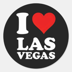 Red He I Liebe Las Vegas Runder Aufkleber