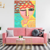 Red Head am Beach Abstrakt Portrait auf OSB Leinwanddruck (Insitu (Wohnzimmer))