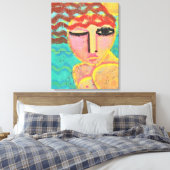 Red Head am Beach Abstrakt Portrait auf OSB Leinwanddruck (Insitu (Schlafzimmer))