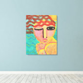 Red Head am Beach Abstrakt Portrait auf OSB Leinwanddruck (Insitu (Holzboden))