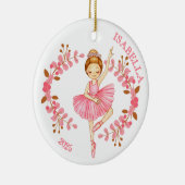 Red-Head Ballerina in Pink Keramik Ornament (Rechts)