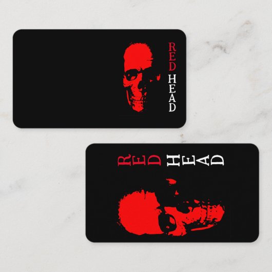 Red Head Business Card Visitenkarte (Vorne/Hinten)