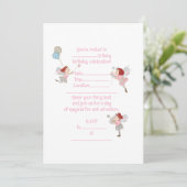 Red Head Fairies Geburtstagseinladung Einladung (Stehend Vorderseite)