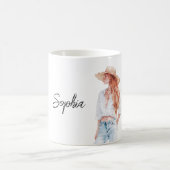 Red Head Female Jeans Kaffeetasse (Mittel)