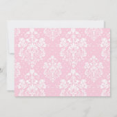 Red Head Girl First Kommune Damask Einladung (Rückseite)