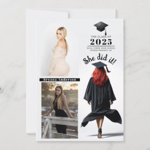 Red Head Grad Girl Abschluss Foto Ankündigung