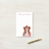 Red Head Lady Mint Dress Post-it Klebezettel (Auf Schreibtisch)