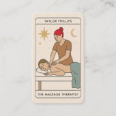 Red Head Massage Therapeut Tarot Social Media QR Visitenkarte (Vorderseite)