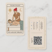 Red Head Massage Therapeut Tarot Social Media QR Visitenkarte (Vorne/Hinten)