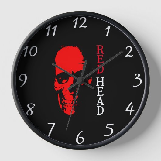Red Head Wall Clock Uhr (Vorderseite)