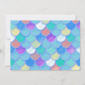 Red Head White Mermaid Birthday Party Einladung (Rückseite)