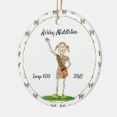 Red Headed Brownie Girl Scouting Brown Schmetterli Keramik Ornament (Links)