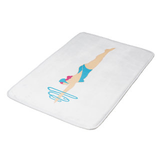 Red Headed Diving Beauty Bath Mat Badematte