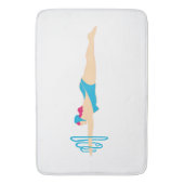 Red Headed Diving Beauty Bath Mat Badematte (Vorderseite Vertikal)