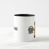 Red Headed Garbage Man hält 2 Dosen Tasse (Zentrum)