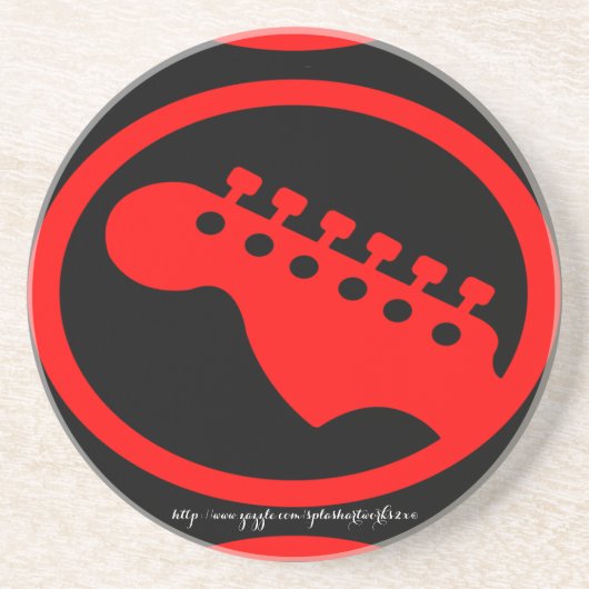 "Red Headed Guitar" Sandstein Untersetzer (Vorne)