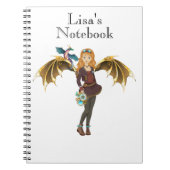 Red-Headed Steampunk Dragon Girl Notizblock (Vorderseite)