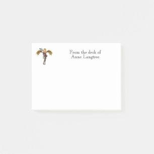 Red-Headed Steampunk Dragon Girl Post-it Klebezettel