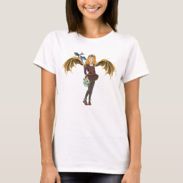 Red-Headed Steampunk Dragon Girl T - Shirt
