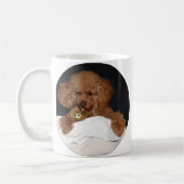 Red Headed Toy Poodle Tasse - mit Teddy Bär (Links)