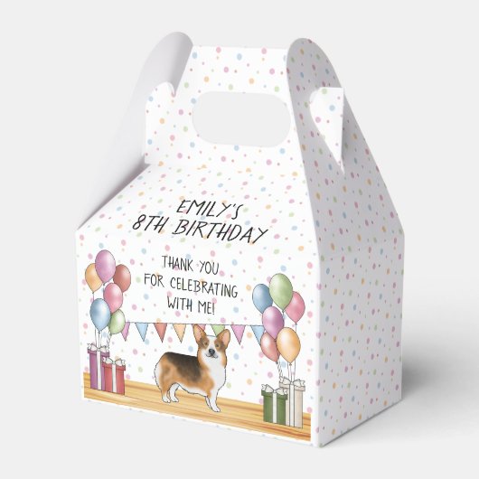 Red Headed Tri Pembroke Corgi Birthday Vielen Dank Geschenkschachtel (Vorderseite)