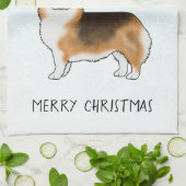 Red Headed Tri Pembroke Corgi Winter Weihnachten Geschirrtuch (Gefaltet)