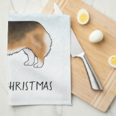 Red Headed Tri Pembroke Corgi Winter Weihnachten Geschirrtuch (Viertel Falte)