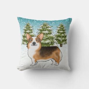 Red Headed Tri Pembroke Corgi Winter Weihnachten Kissen