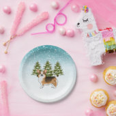 Red Headed Tri Pembroke Corgi Winter Weihnachten Pappteller (Party)