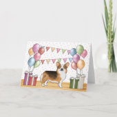 Red Headed Tri Pembroke Welsh Corgi Happy Birthday Karte (Vorderseite)