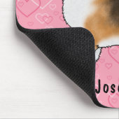 Red Headed Tri Pembroke Welsh Corgi Herz & Name Mousepad (Ecke)