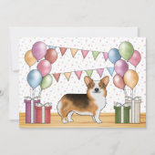 Red Headed Tri Pembroke Welsh Corgi Niedliche Gebu Einladung (Vorderseite)
