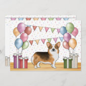 Red Headed Tri Pembroke Welsh Corgi Niedliche Gebu Einladung (Vorne/Hinten)