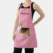 Red Headed Tri Pembroke Welsh Corgi Pink Herz Schürze (InSitu)