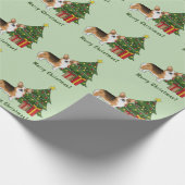 Red Headed Tri Pembroke Welsh Corgi Weihnachtsbaum Geschenkpapier (Ecke)