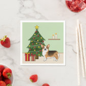 Red Headed Tri Pembroke Welsh Corgi Weihnachtsbaum Serviette (Beispiel)