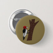 Red Headed Woodpecker Button (Vorne & Hinten)