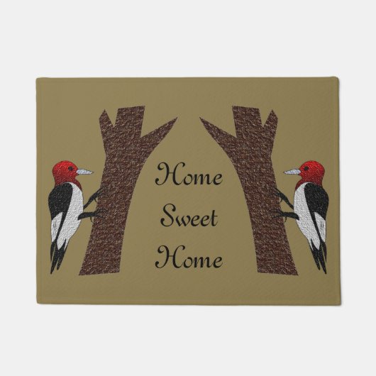 Red Headed Woodpecker Fußmatte (Vorderseite)
